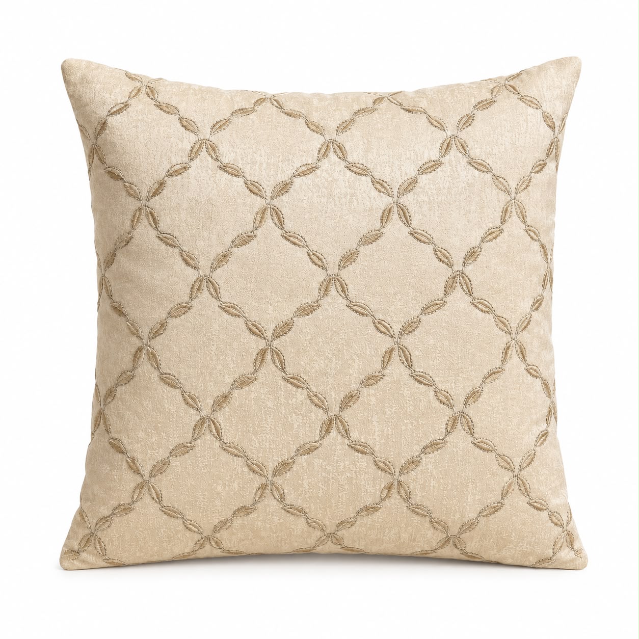 Imperial Trellis cream embroidered jacquard silk cushion cover by Soko Homes